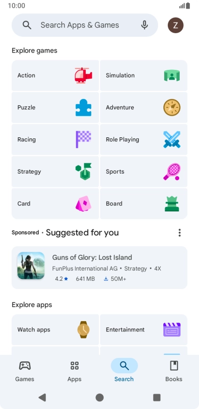 Press the search field. Press the search field.