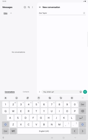 Create a new message and write the required text. Create a new message and write the required text.