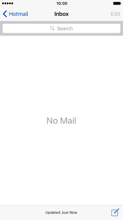 Press the name of the email account. Press the name of the email account.