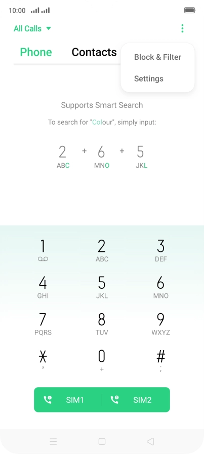 Press Settings. Press Settings.