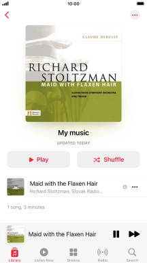 Press the song title. Press the song title.