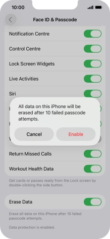 If you turn on the function, press Enable. If you turn on the function, press Enable.