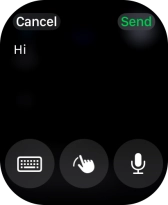 Press the microphone icon and record the message. Press the microphone icon and record the message.