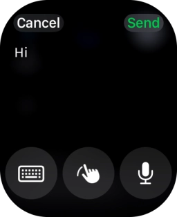 Press the microphone icon and record the message. Press the microphone icon and record the message.