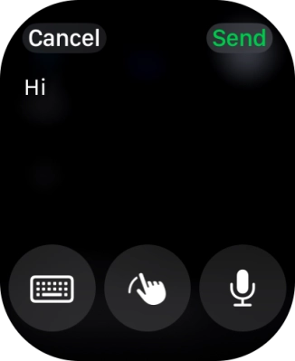 Press the microphone icon and record the message. Press the microphone icon and record the message.