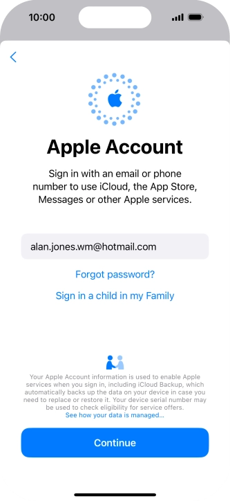 Press Continue. Press Continue.