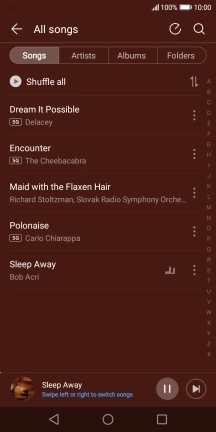 Press the song title at the bottom of the screen. Press the song title at the bottom of the screen.