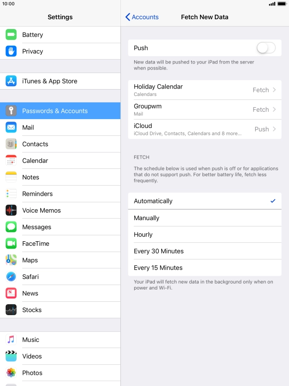 If you turn off the function, press the required setting. If you turn off the function, press the required setting.