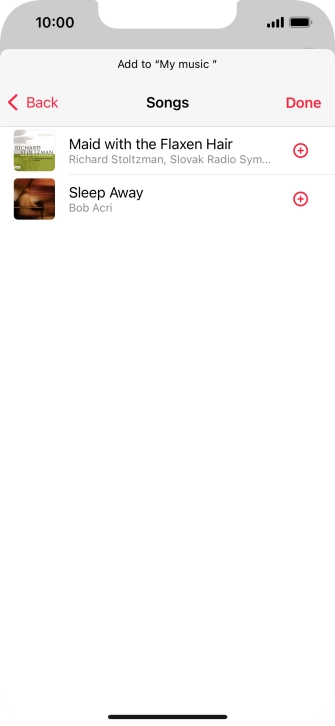 Go to the required category and press the add icon next to the required audio file. Go to the required category and press the add icon next to the required audio file.