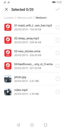 Press the required file. Press the required file.