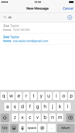 Press the required contact. Press the required contact.