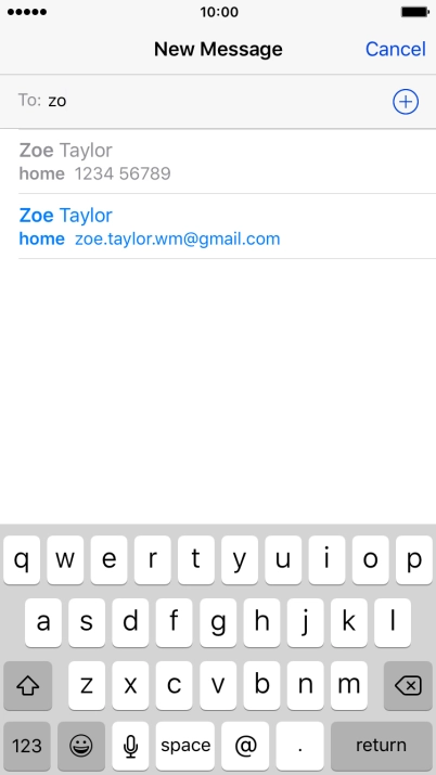 Press the required contact. Press the required contact.