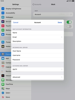 Press SMTP. Press SMTP.