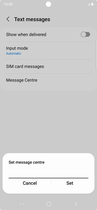 Key in +61415011501 and press Set. Key in +61415011501 and press Set.