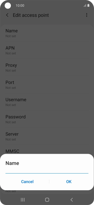 Key in Vodafone Internet and press OK. Key in Vodafone Internet and press OK.