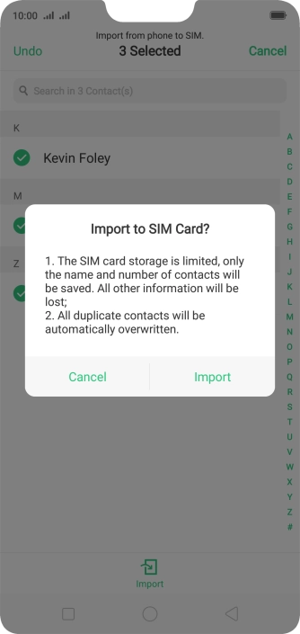 Press Import. Press Import.