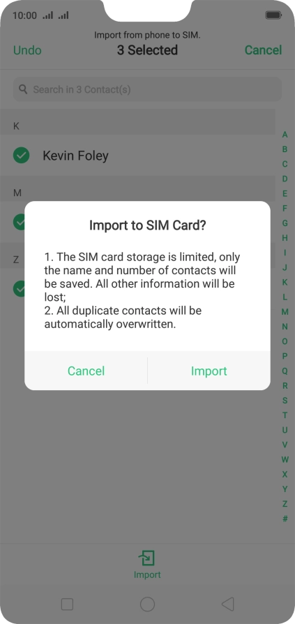 Press Import. Press Import.