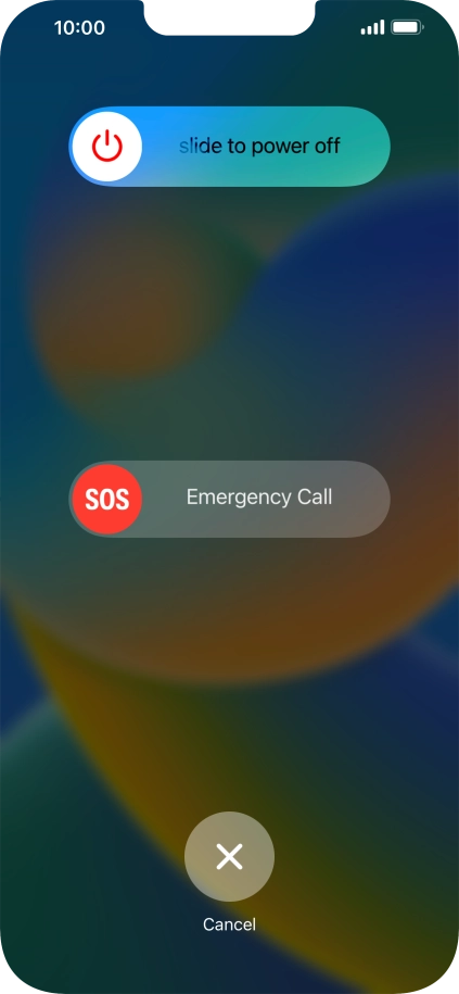 Press and drag the power off icon right. Press and drag the power off icon right.
