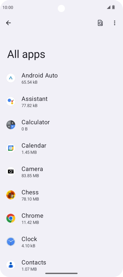 Press the required app. Press the required app.