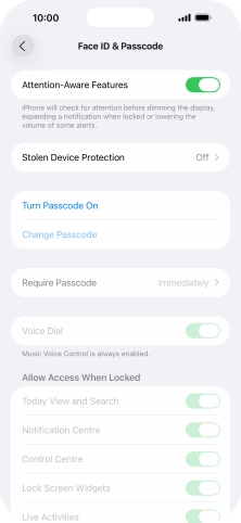 Press Turn Passcode On and key in a phone lock code of your own choice twice. Press Turn Passcode On and key in a phone lock code of your own choice twice.