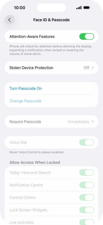 Press Turn Passcode On and key in a phone lock code of your own choice twice. Press Turn Passcode On and key in a phone lock code of your own choice twice.