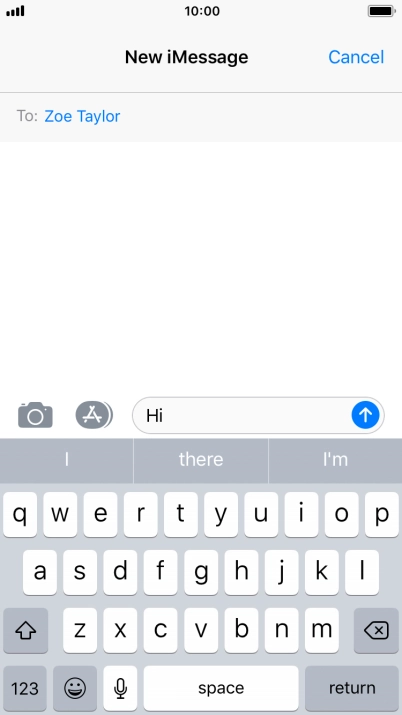 Press the send icon. Press the send icon.