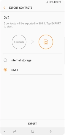 Press EXPORT. Press EXPORT.