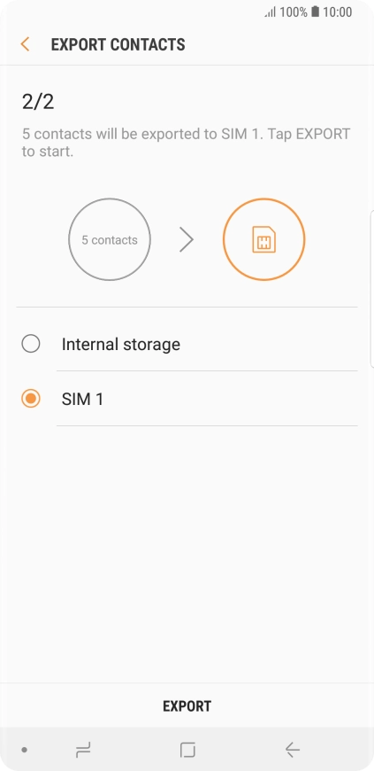Press EXPORT. Press EXPORT.