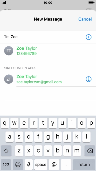 Press the required contact. Press the required contact.