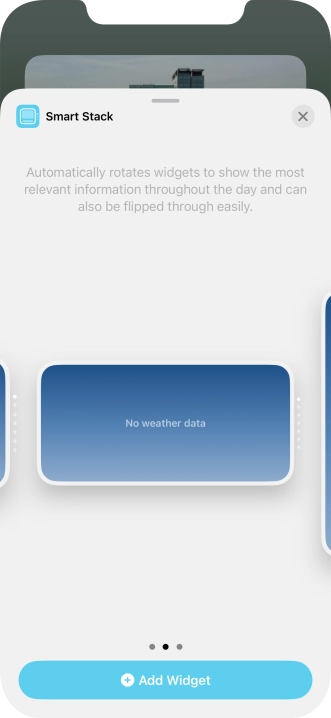 Slide your finger right or left on the screen to select the required widget size. Slide your finger right or left on the screen to select the required widget size.
