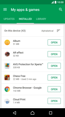 Press the required app. Press the required app.