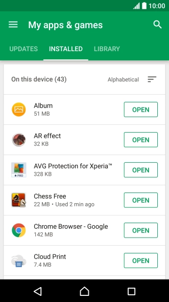 Press the required app. Press the required app.