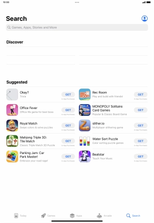 Press the search field. Press the search field.