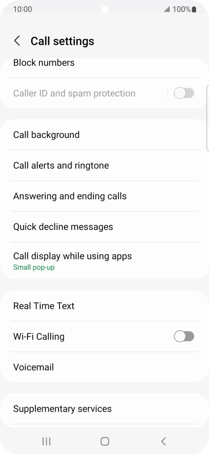 Press Supplementary services. Press Supplementary services.