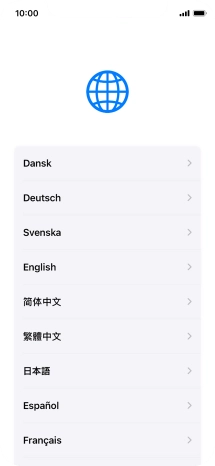 Press the required language. Press the required language.