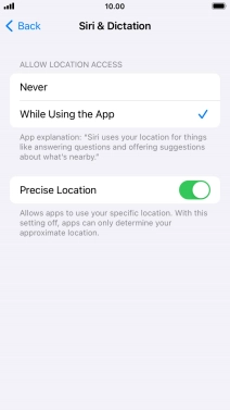 Press the required setting to turn the function on or off. Press the required setting to turn the function on or off.