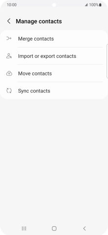 Press Import or export contacts. Press Import or export contacts.