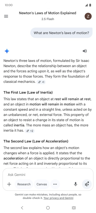 Transcription of the conversation with Gemini Live is now displayed. Transcription of the conversation with Gemini Live is now displayed.