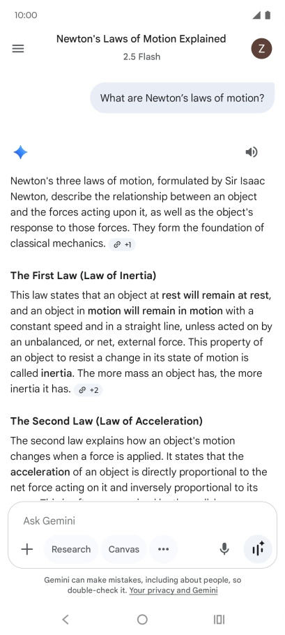 Transcription of the conversation with Gemini Live is now displayed. Transcription of the conversation with Gemini Live is now displayed.