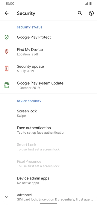 Press Advanced. Press Advanced.