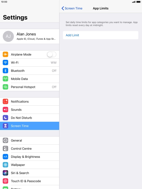 Press Add Limit. Press Add Limit.