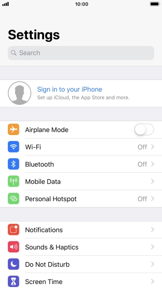 Press Sign in to your iPhone. Press Sign in to your iPhone.