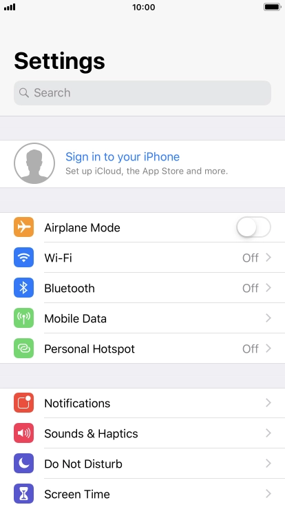 Press Sign in to your iPhone. Press Sign in to your iPhone.