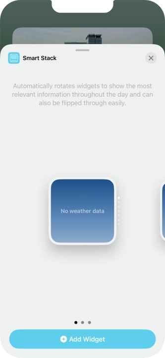 Slide your finger right or left on the screen to select the required widget size. Slide your finger right or left on the screen to select the required widget size.