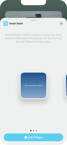 Slide your finger right or left on the screen to select the required widget size. Slide your finger right or left on the screen to select the required widget size.