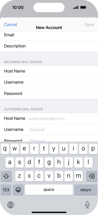 Press Host Name and key in the name or IP address of your email provider's outgoing server. Please note that if you can't send email messages when using your email provider's outgoing server, key in smtp.vodafone.net.au (Vodafone's outgoing server). Press Host Name and key in the name or IP address of your email provider's outgoing server. Please note that if you can't send email messages when using your email provider's outgoing server, key in smtp.vodafone.net.au (Vodafone's outgoing server).