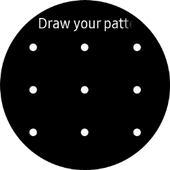 Slide your finger across the screen to connect at least four points and follow the instructions on the screen to create a pattern as lock code. Slide your finger across the screen to connect at least four points and follow the instructions on the screen to create a pattern as lock code.