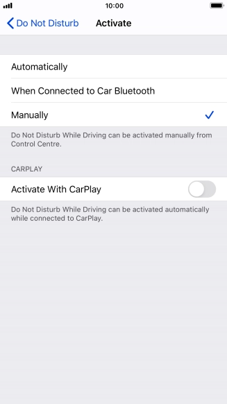 Press the required setting. Press the required setting.