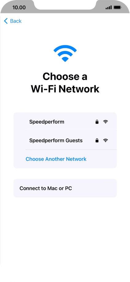 Press the required Wi-Fi network. Press the required Wi-Fi network.