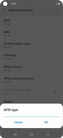 Key in default and press OK. Key in default and press OK.